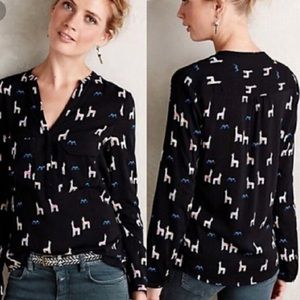 Anthropologie Maeve Llama blouse